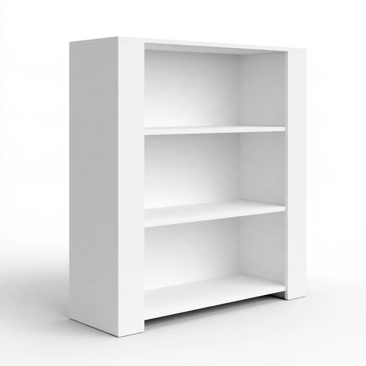 White Particleboard 3-Compartment Bookcase, 23.6 x 11.8 x 35.4 in