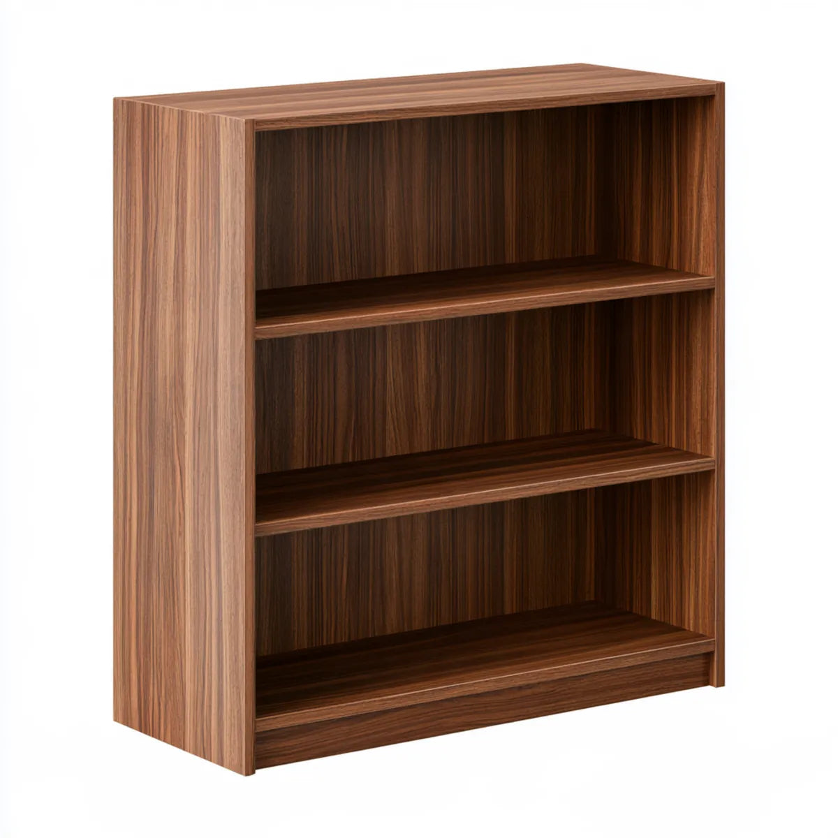 31.5 x 11.8 x 47.2 in Walnut Veneer Engineered Wood 3-Tier Bookcase